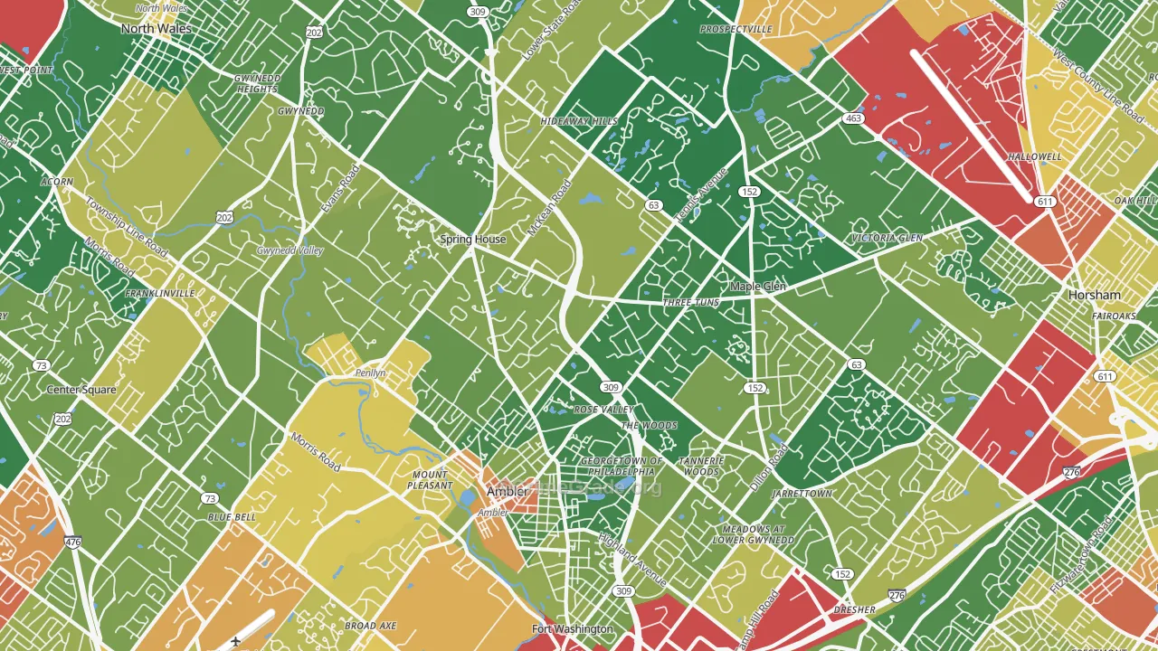 Ambler, PA Map of Burglary Rates
