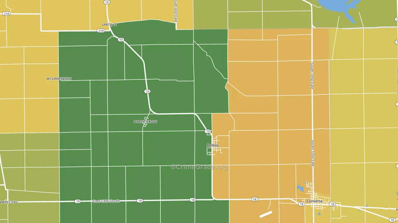Amboy, IN Map of Burglary Rates