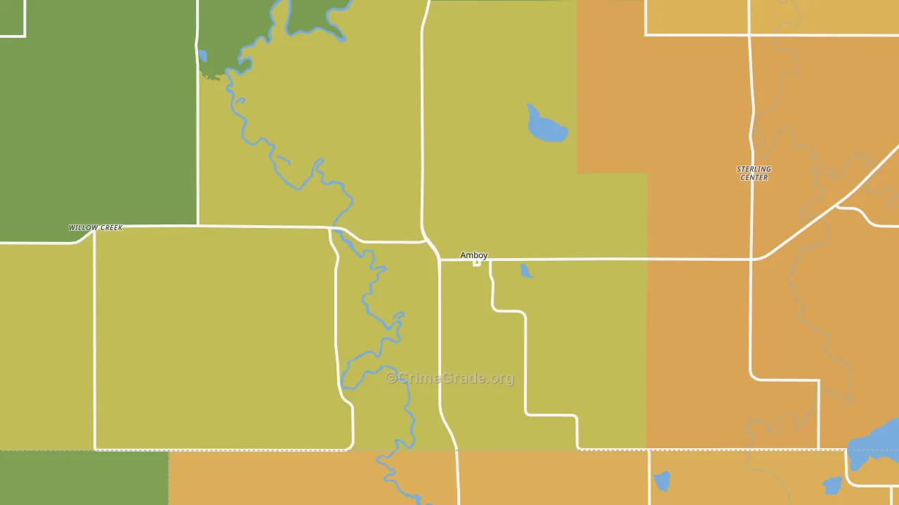 Amboy, MN Map of Burglary Rates