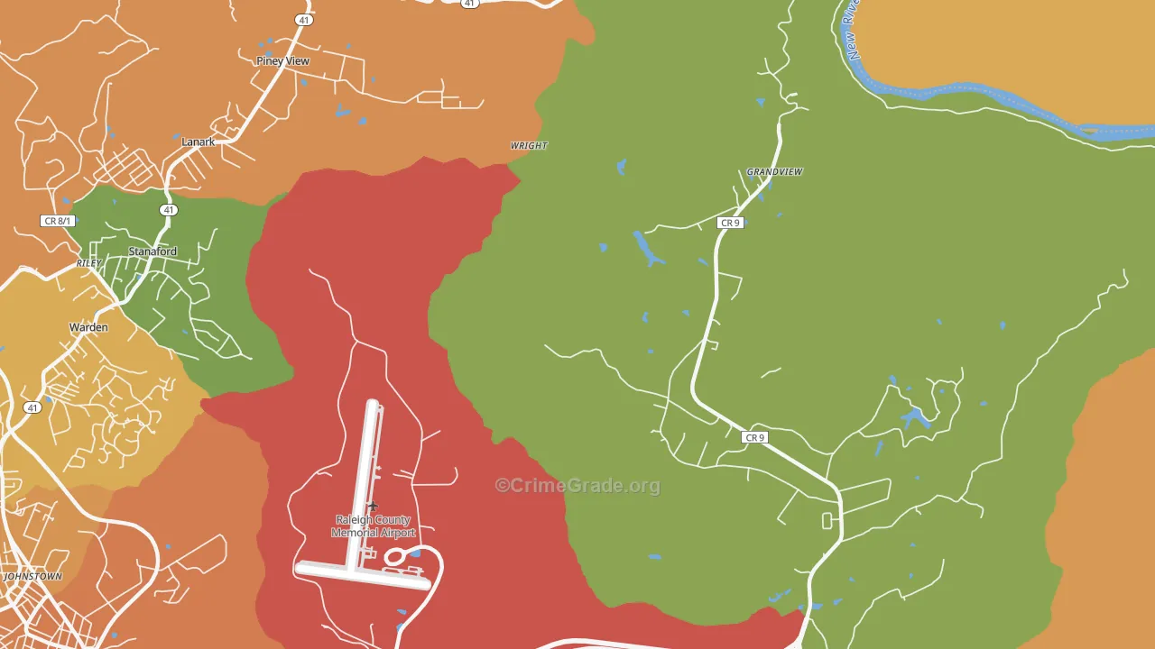 Ameagle, WV Map of Burglary Rates