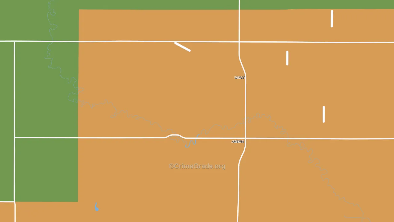 Amenia, ND Map of Burglary Rates