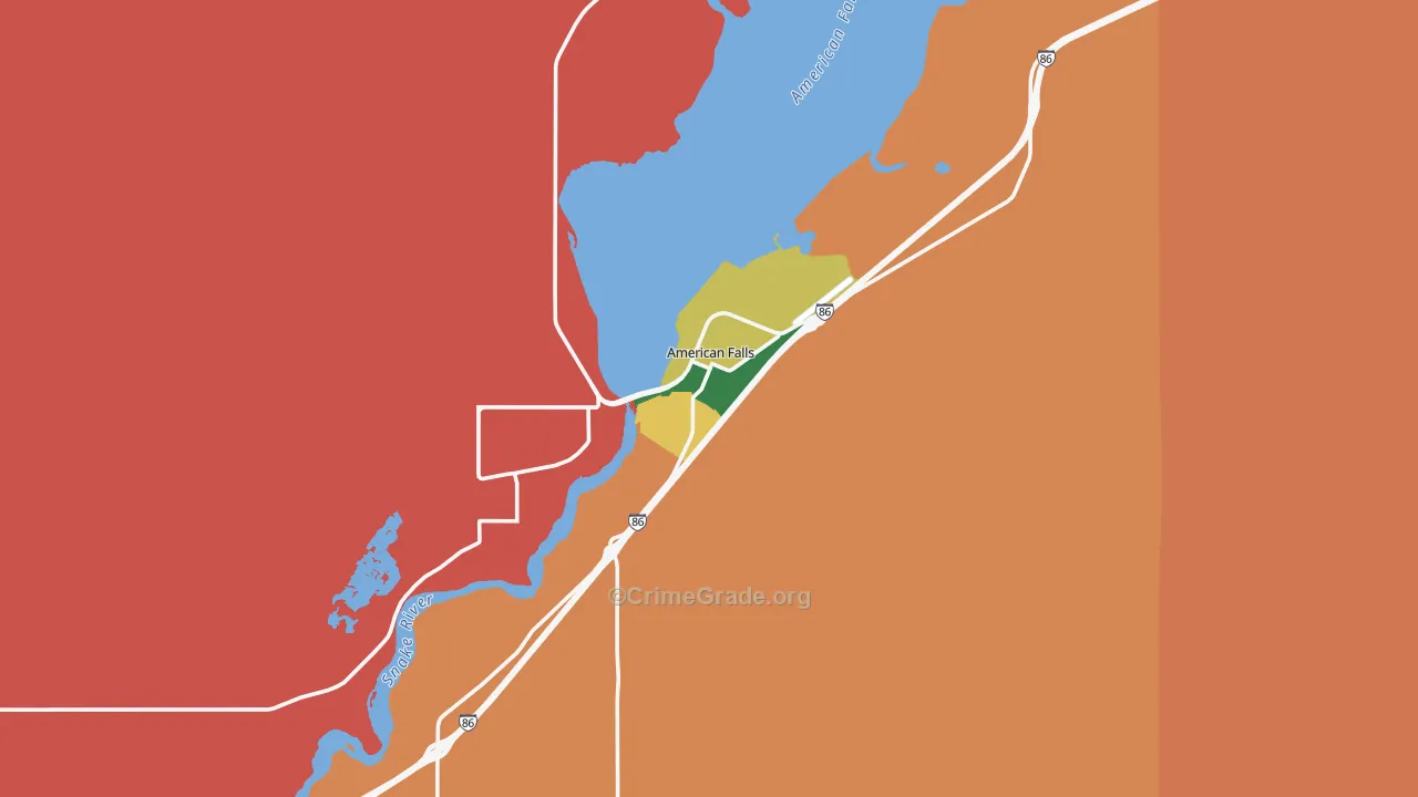 American Falls, ID Map of Burglary Rates