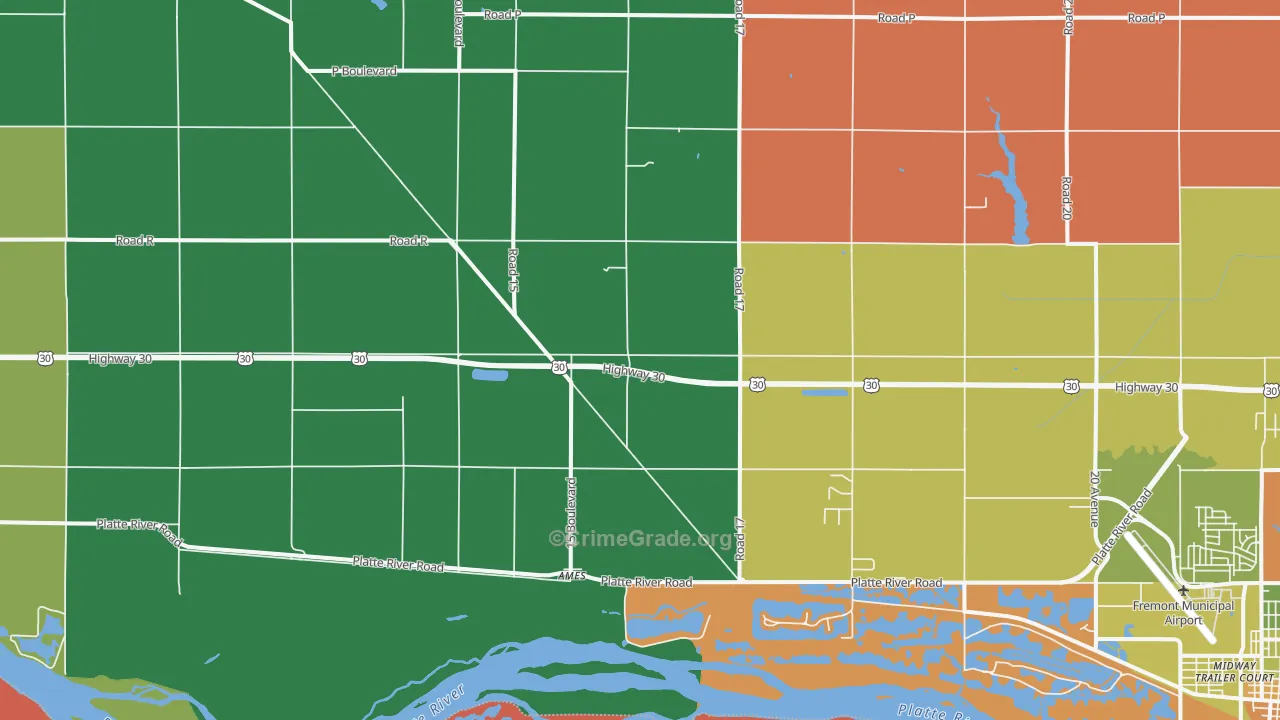 Ames, NE Map of Burglary Rates