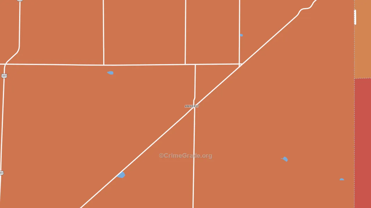 Amherst, CO Map of Burglary Rates