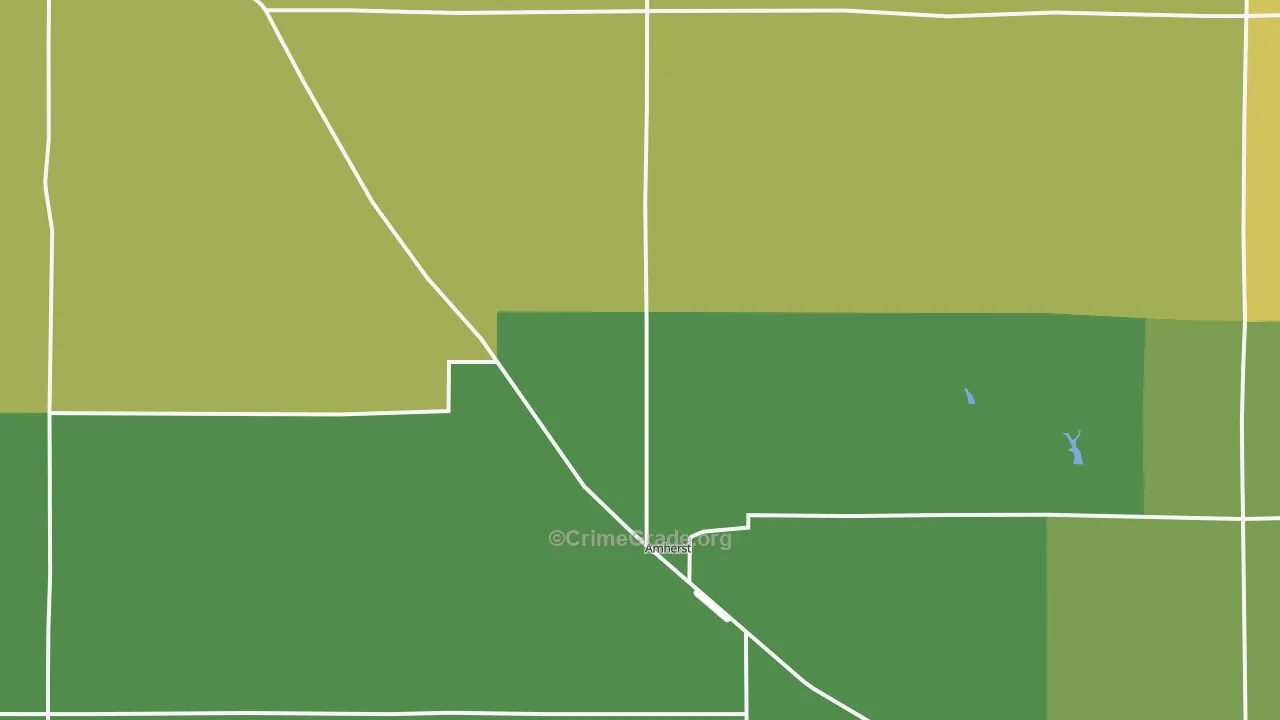 Amherst, NE Map of Burglary Rates
