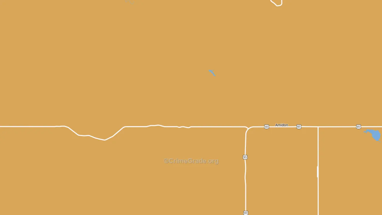 Amidon, ND Map of Burglary Rates