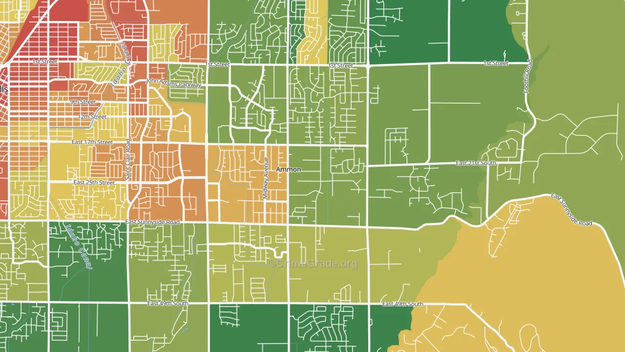 Ammon, ID Map of Burglary Rates