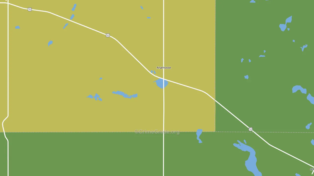 Anamoose, ND Map of Burglary Rates