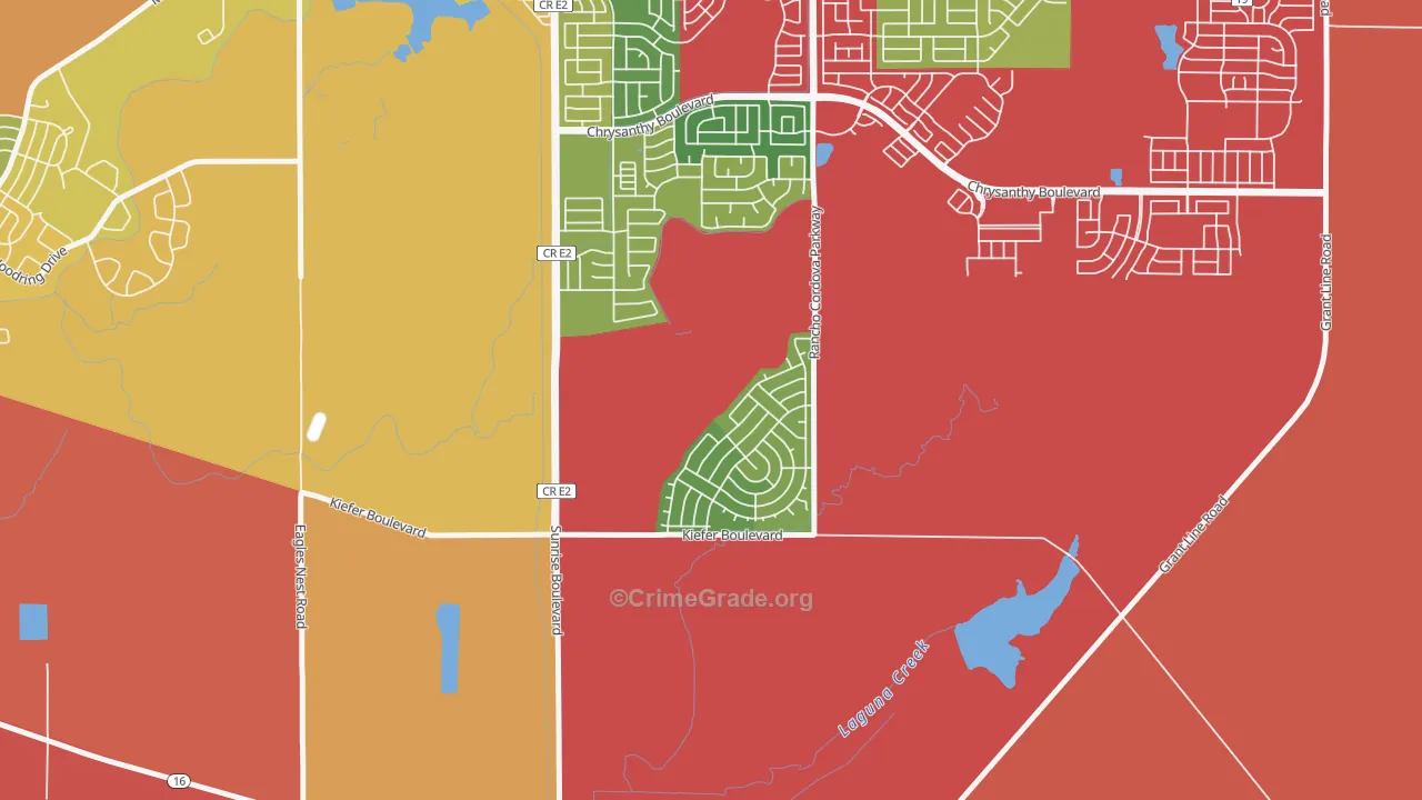 Anatolia Village, Rancho Cordova, CA Map of Burglary Rates