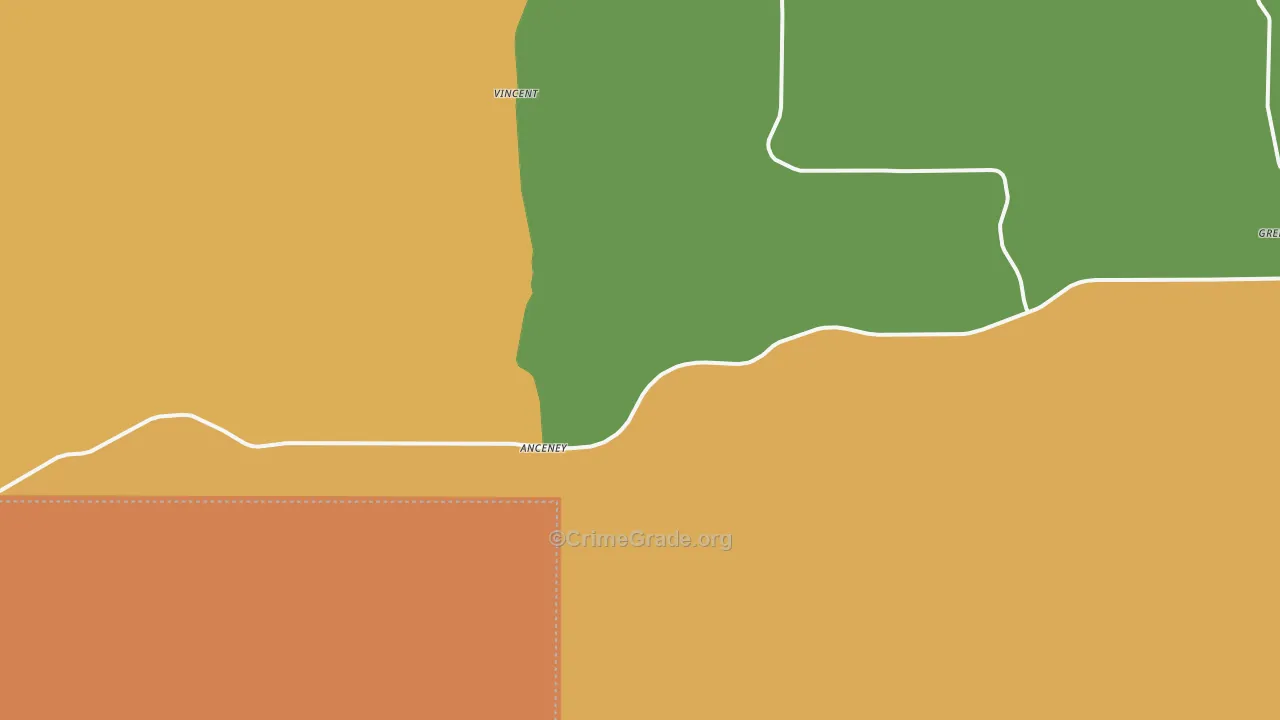 Anceney, MT Map of Burglary Rates