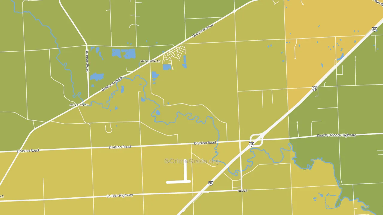 Anchorville, MI Map of Burglary Rates