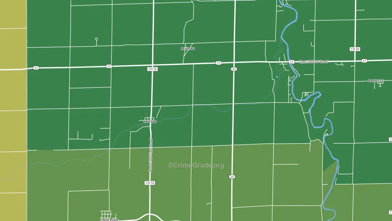 Ancona, IL Map of Burglary Rates