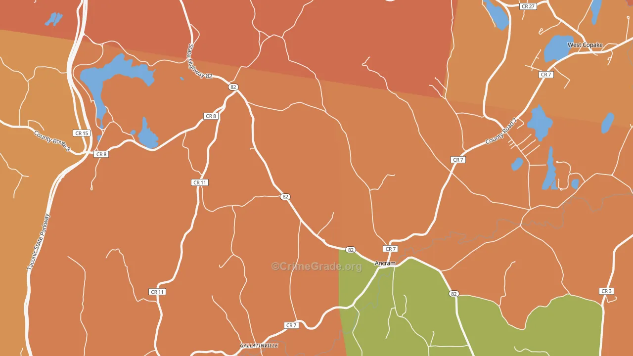 Ancram, NY Map of Burglary Rates