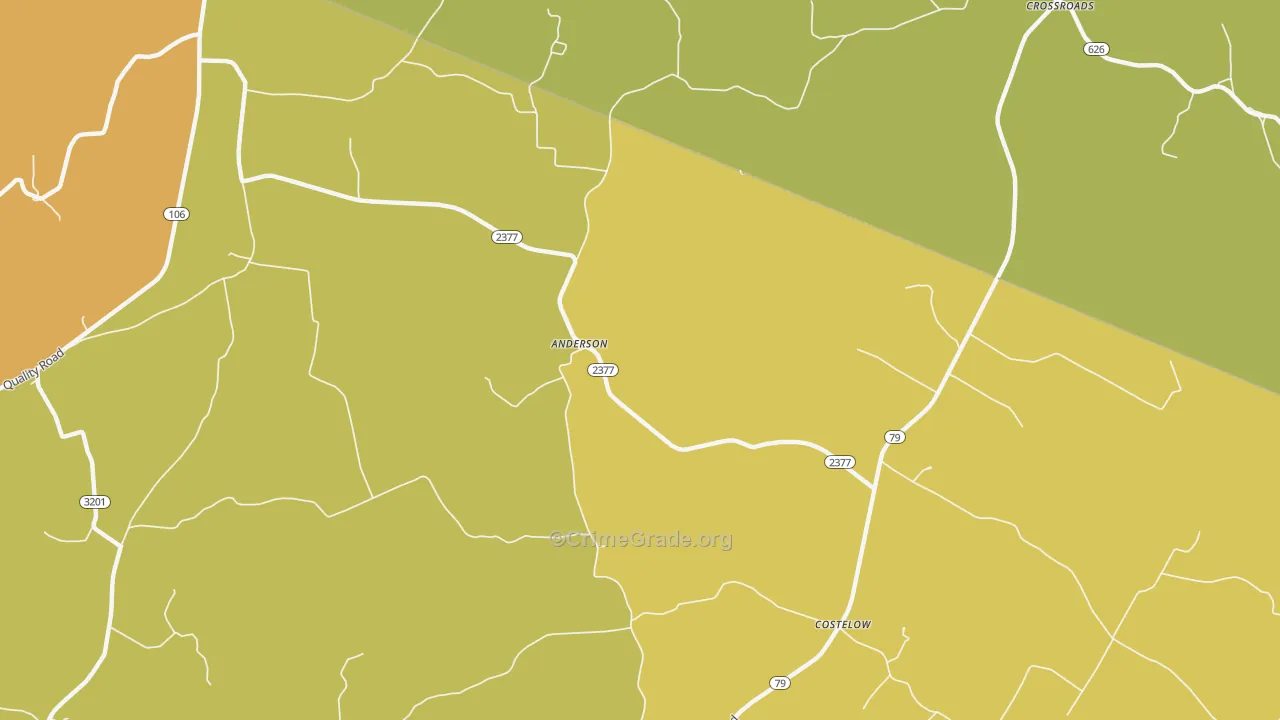 Anderson, KY Map of Burglary Rates