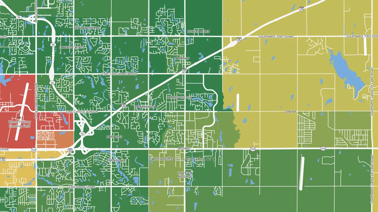 Andover, KS Map of Burglary Rates