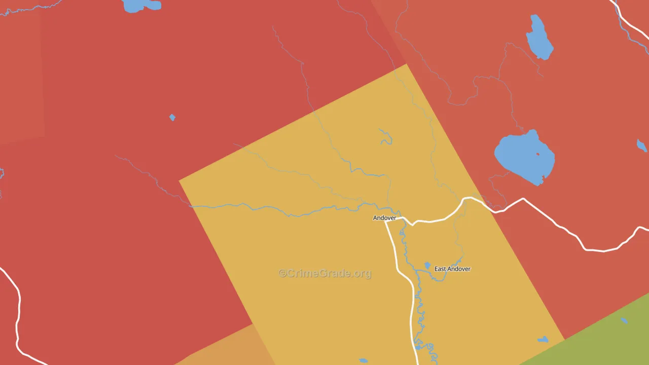 Andover, ME Map of Burglary Rates