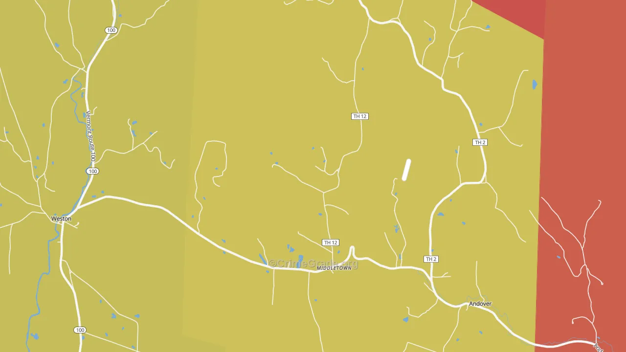 Andover, VT Map of Burglary Rates