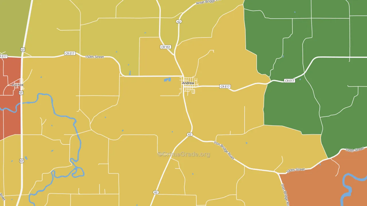 Andrew, IA Map of Burglary Rates
