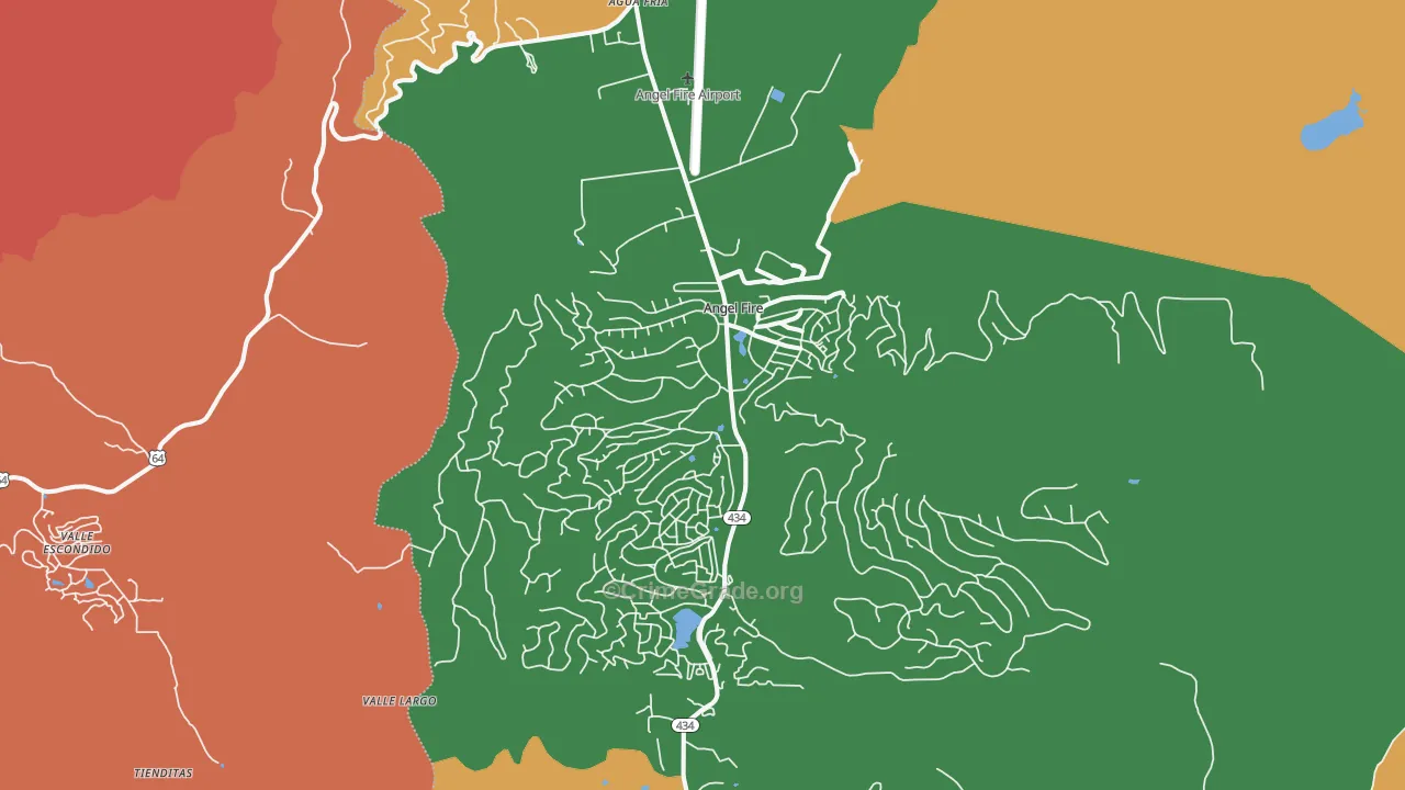 Angel Fire, NM Map of Burglary Rates