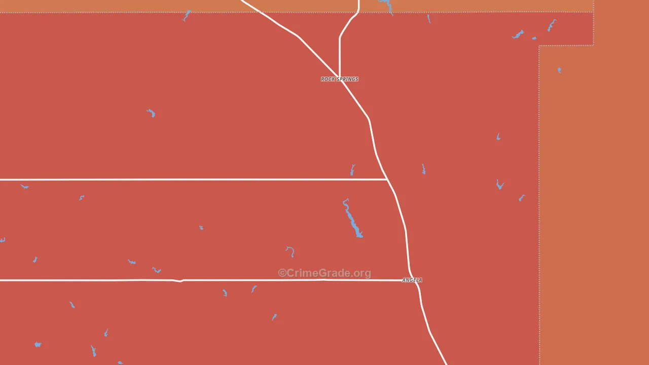 Angela, MT Map of Burglary Rates