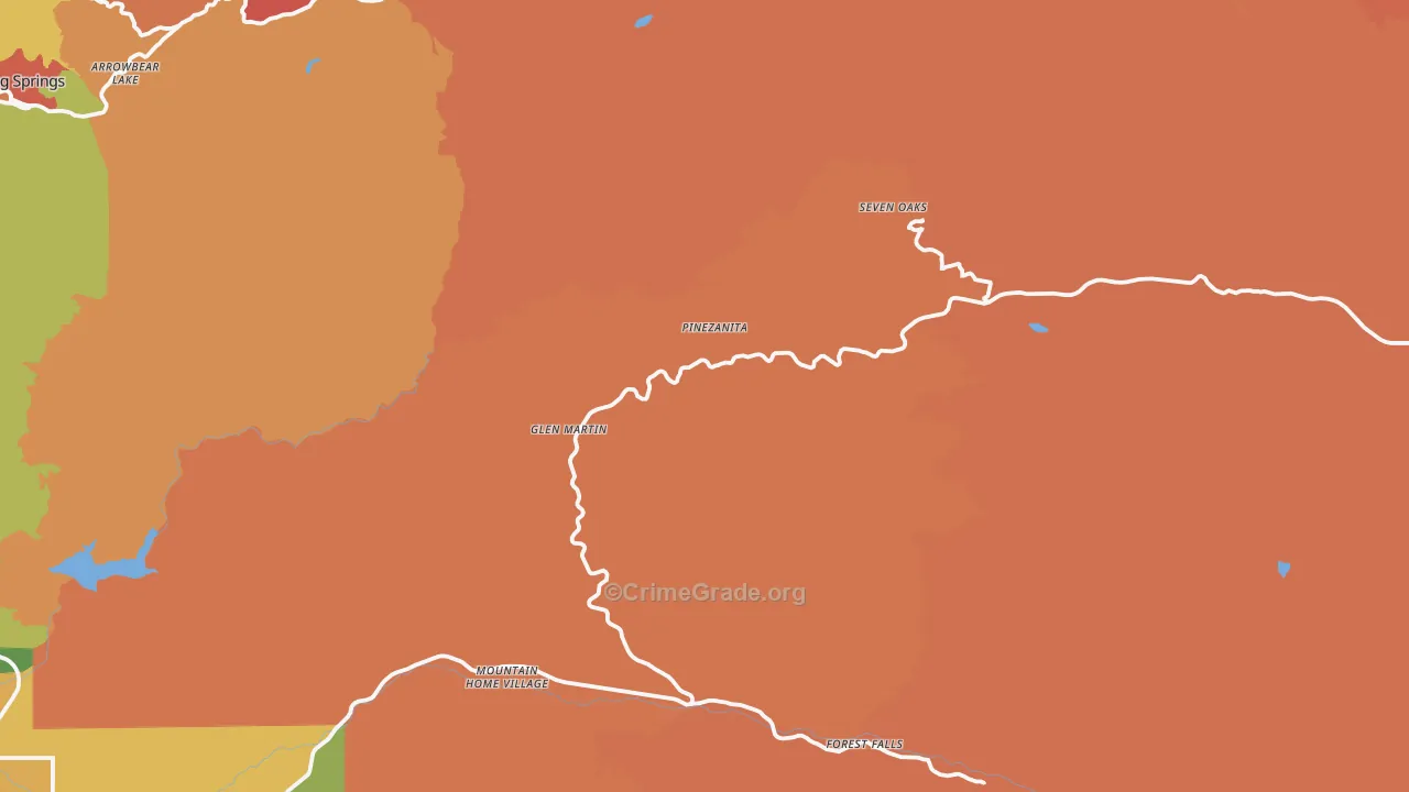 Angelus Oaks, CA Map of Burglary Rates