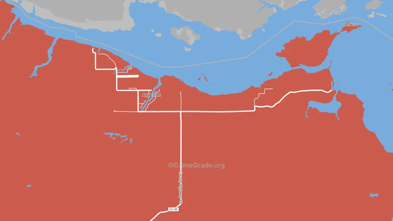 Angle Inlet, MN Map of Burglary Rates