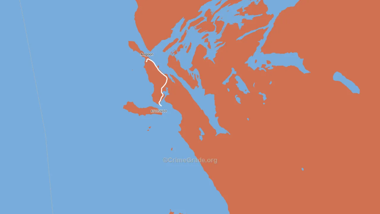 Angoon, AK Map of Burglary Rates