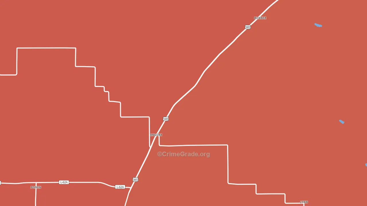 Angora, NE Map of Burglary Rates