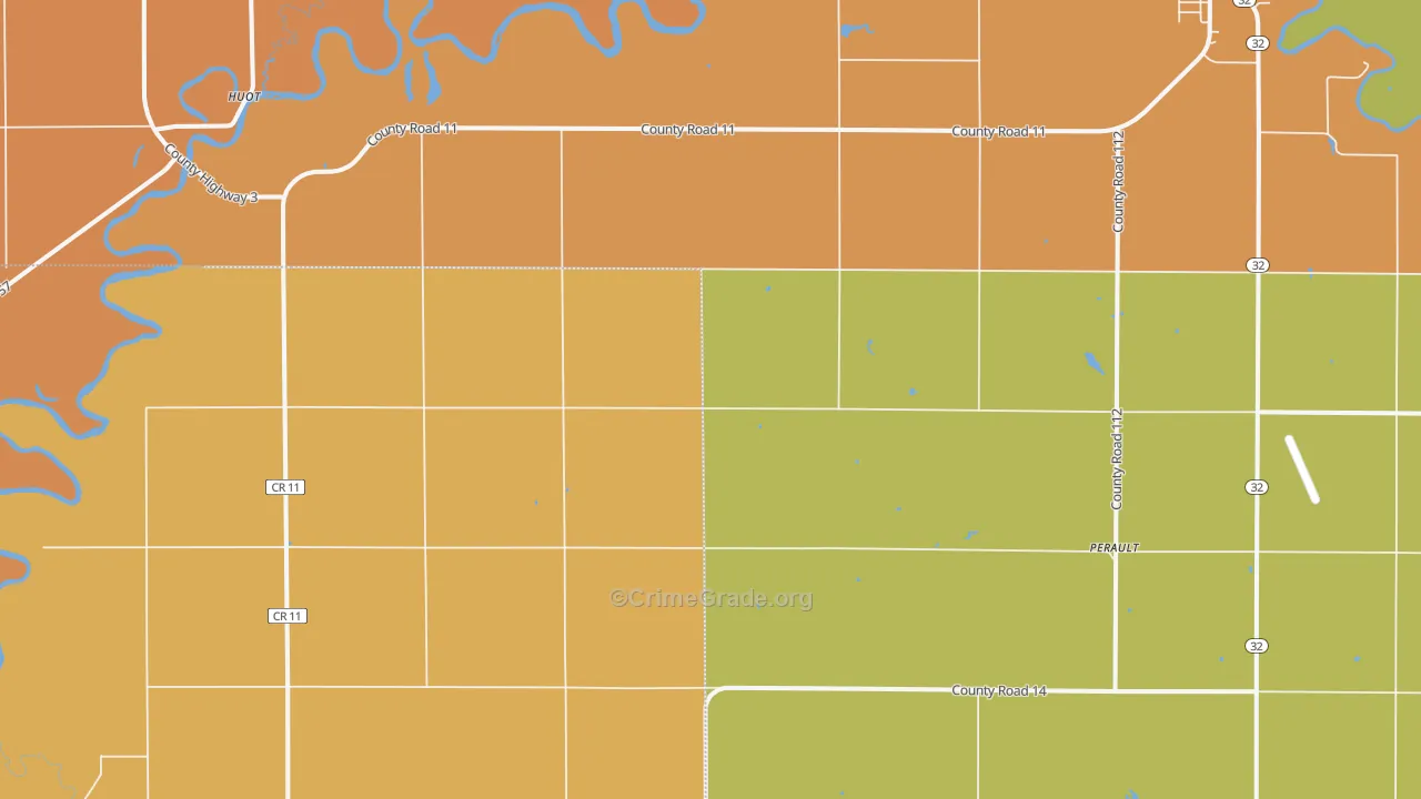 Angus, MN Map of Burglary Rates