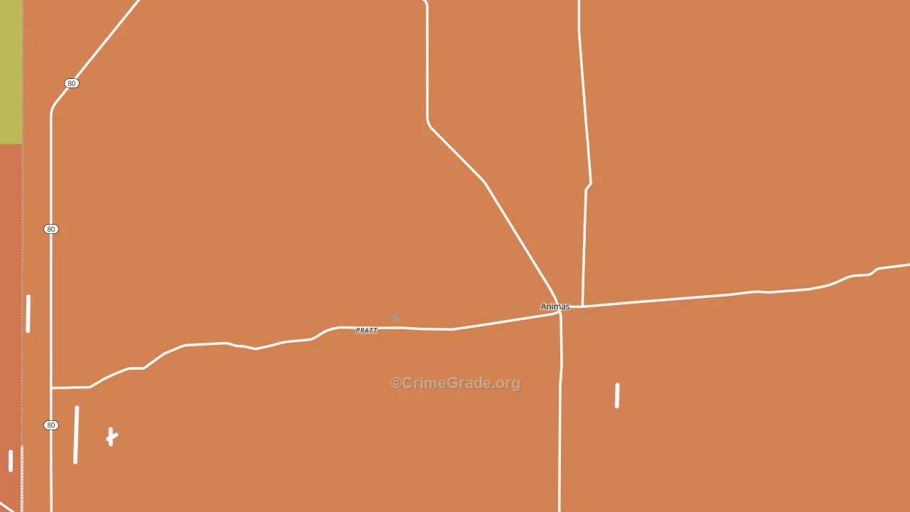 Animas, NM Map of Burglary Rates