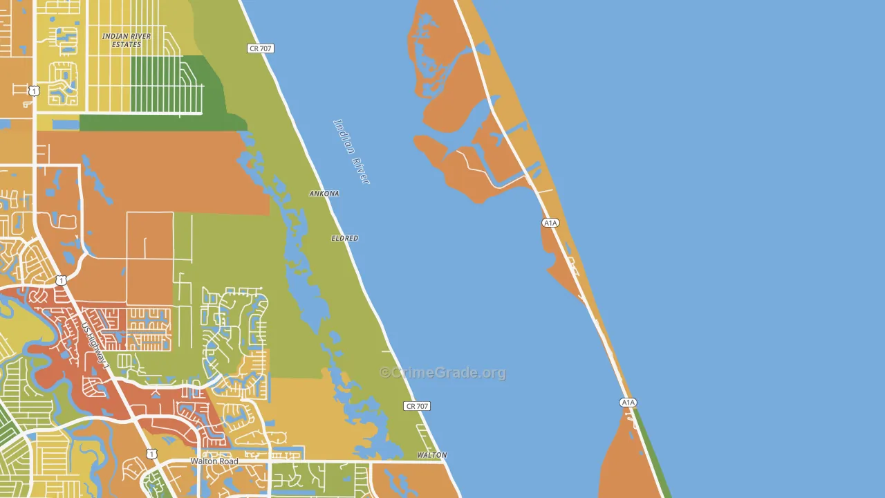 Ankona, FL Map of Burglary Rates