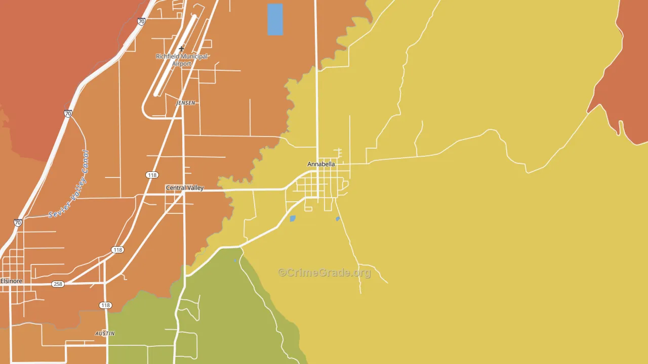Annabella, UT Map of Burglary Rates