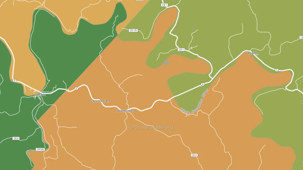 Annamoriah, WV Map of Burglary Rates