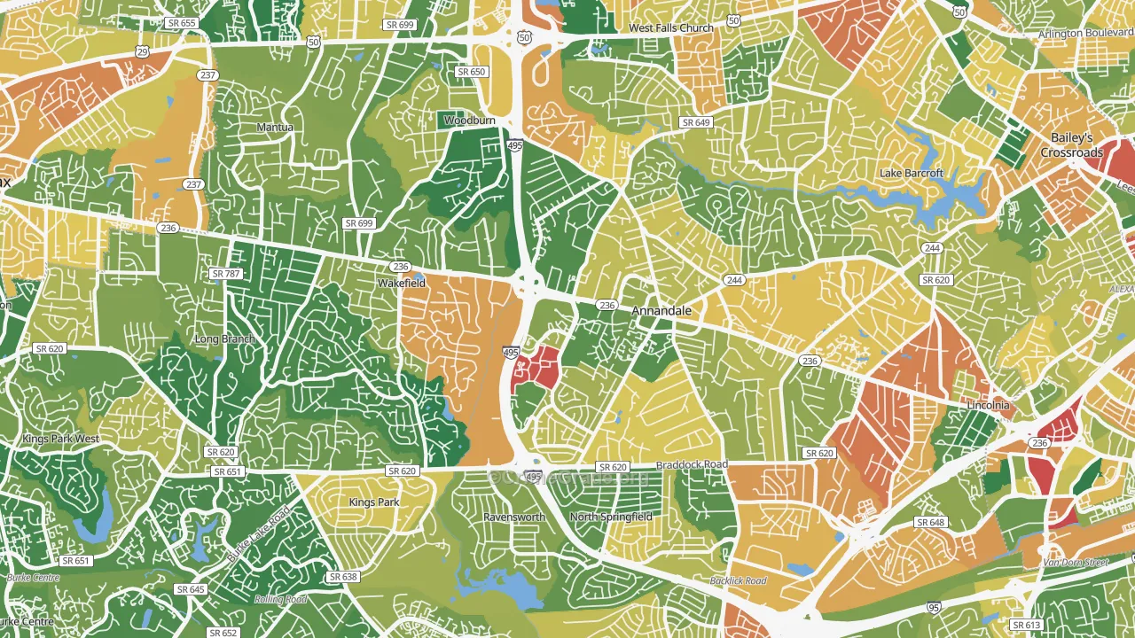 Annandale, VA Map of Burglary Rates