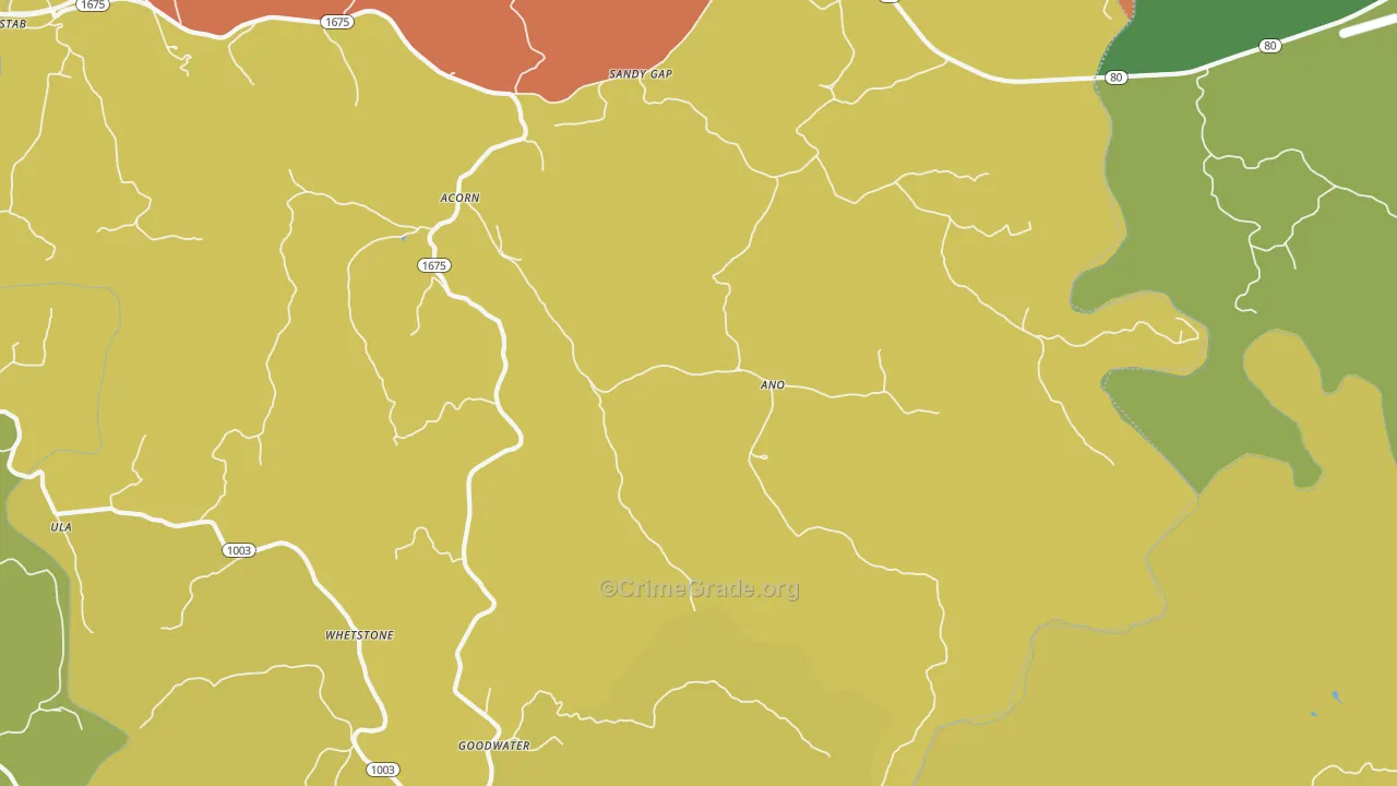 Ano, KY Map of Burglary Rates