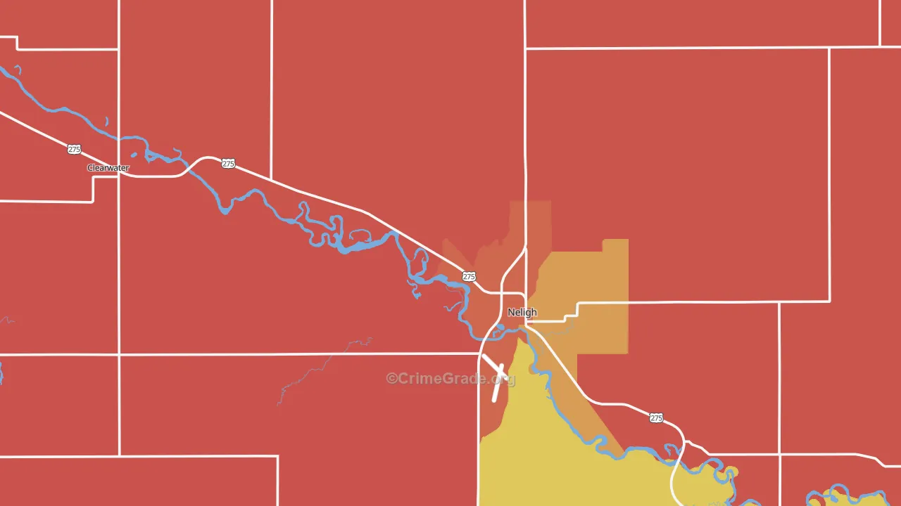 Antelope County, NE Map of Burglary Rates