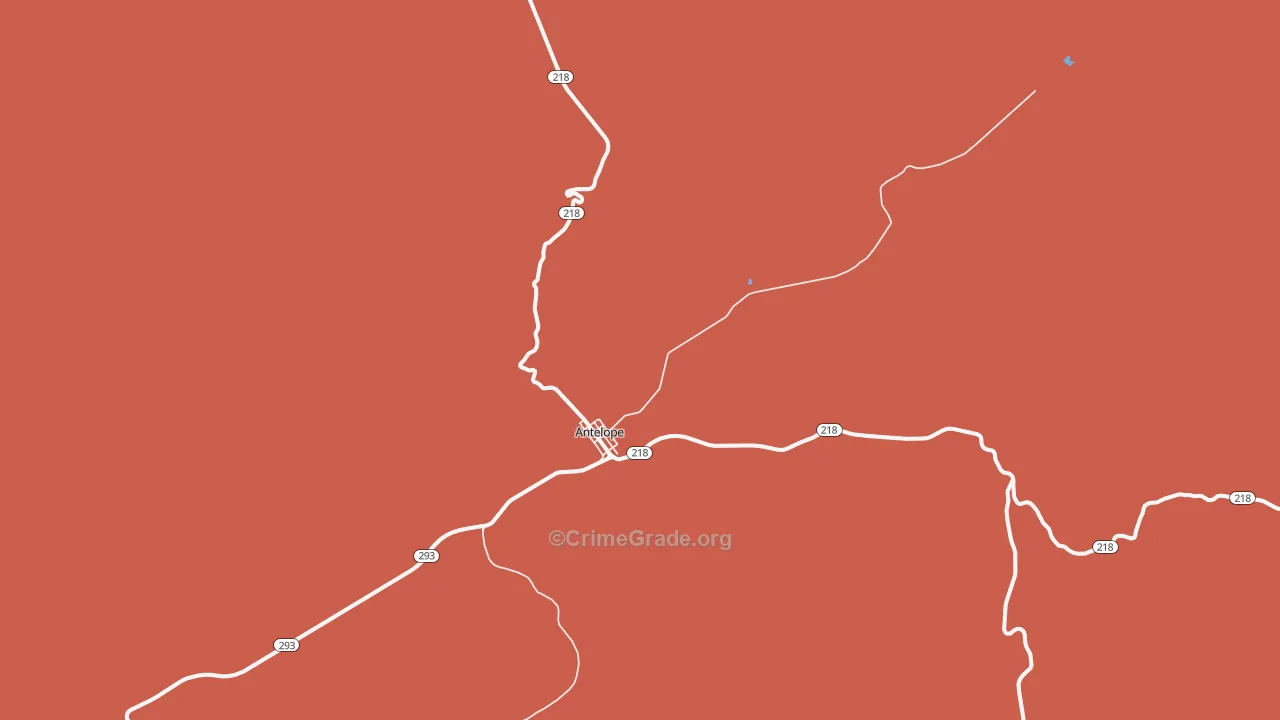 Antelope, OR Map of Burglary Rates