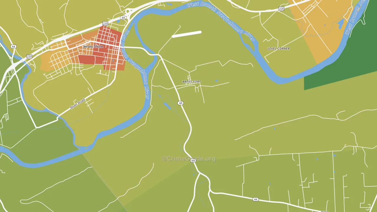 Antes Fort, PA Map of Burglary Rates