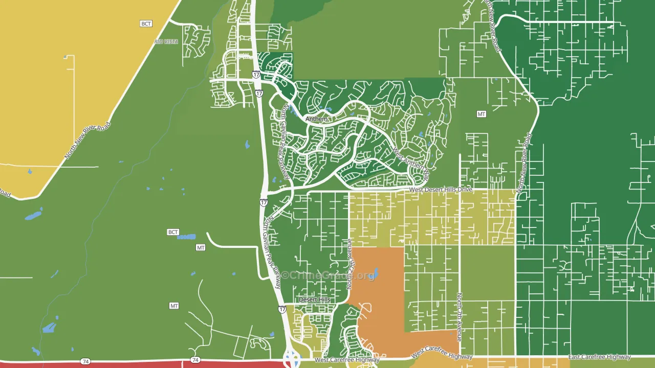 Anthem, AZ Map of Burglary Rates