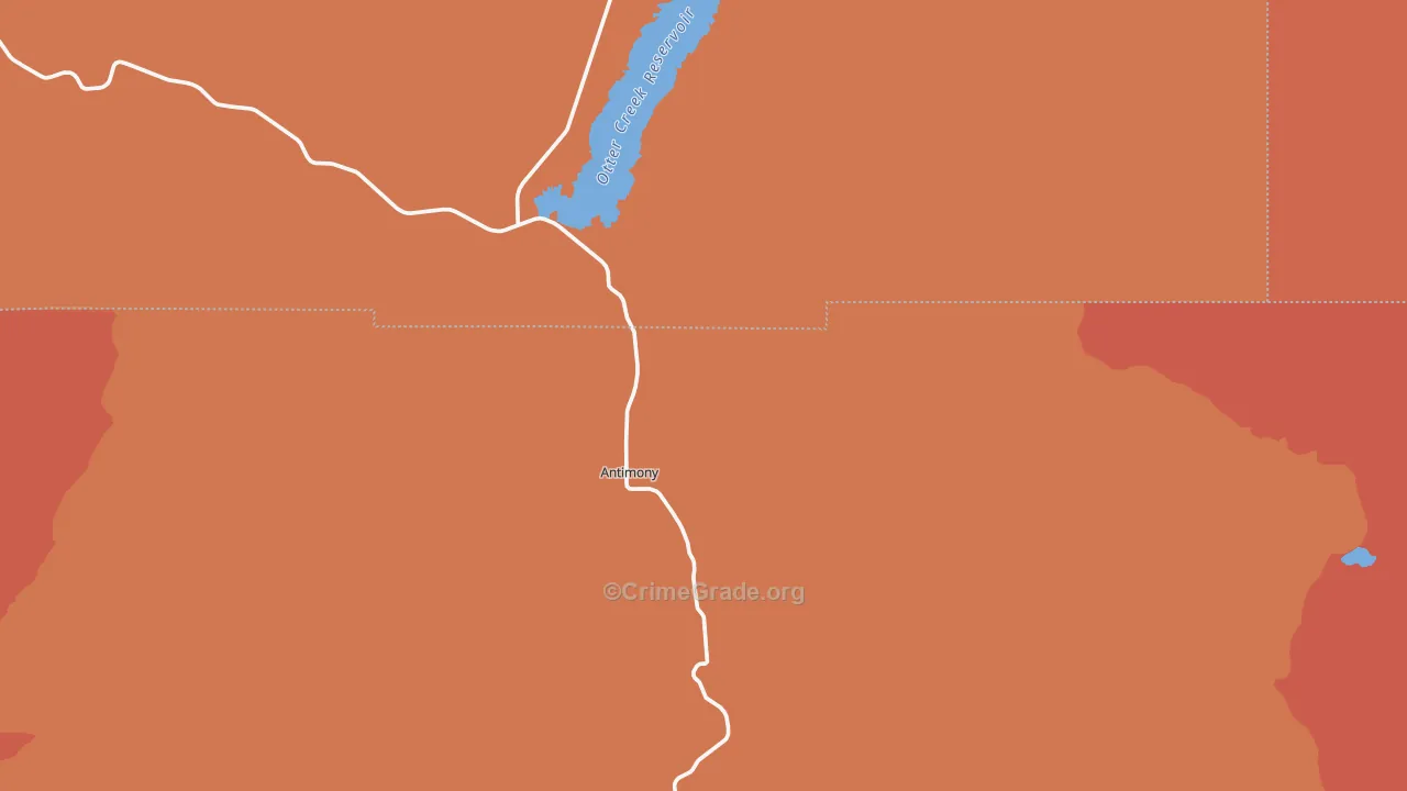 Antimony, UT Map of Burglary Rates