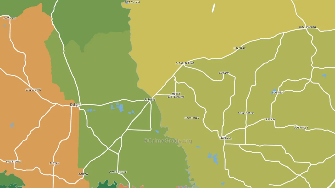 Antoine, AR Map of Burglary Rates