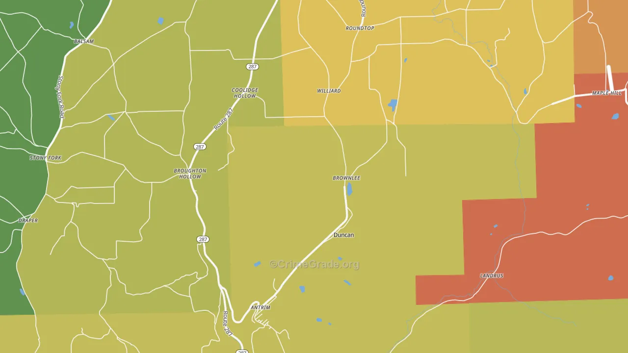 Antrim, PA Map of Burglary Rates
