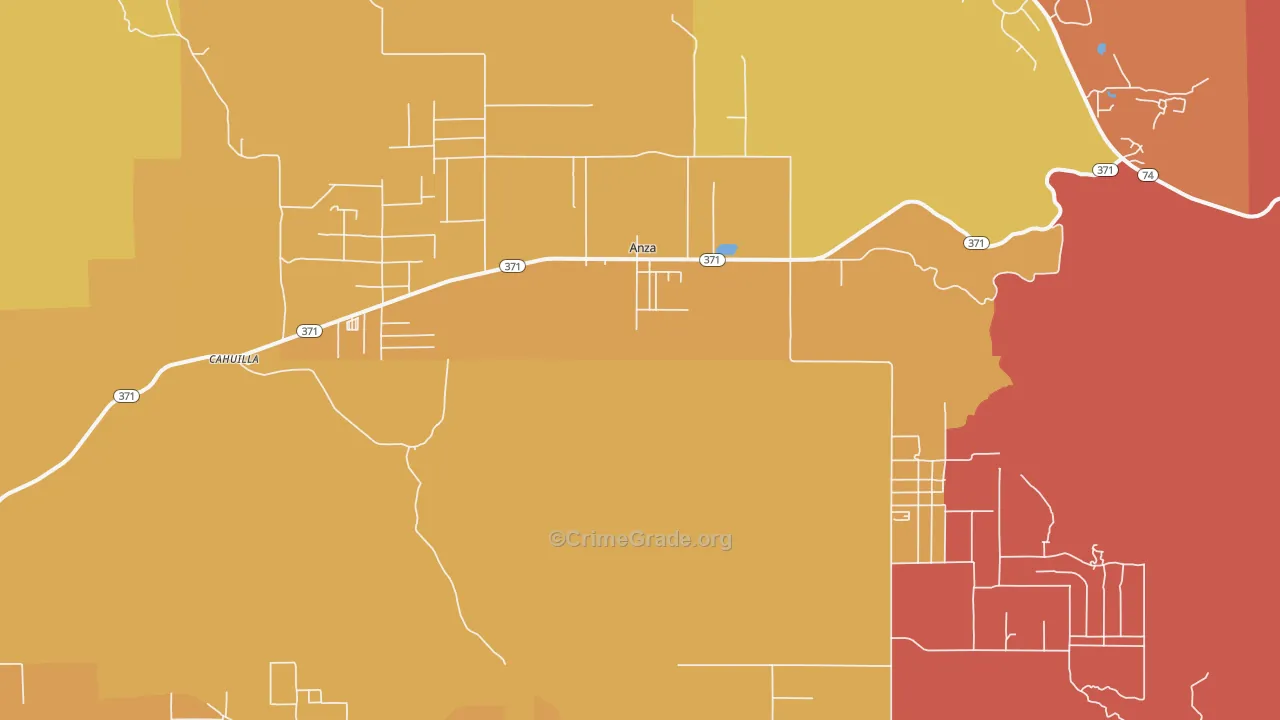Anza, CA Map of Burglary Rates