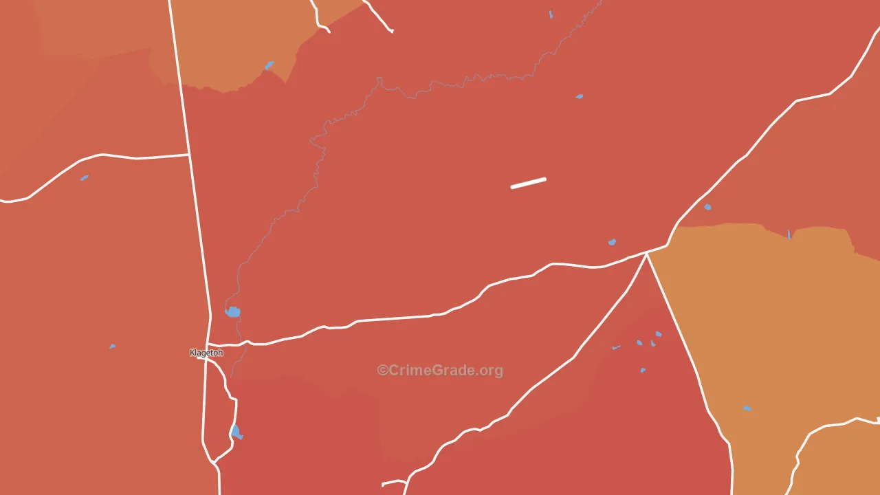 Apache County, AZ Map of Burglary Rates