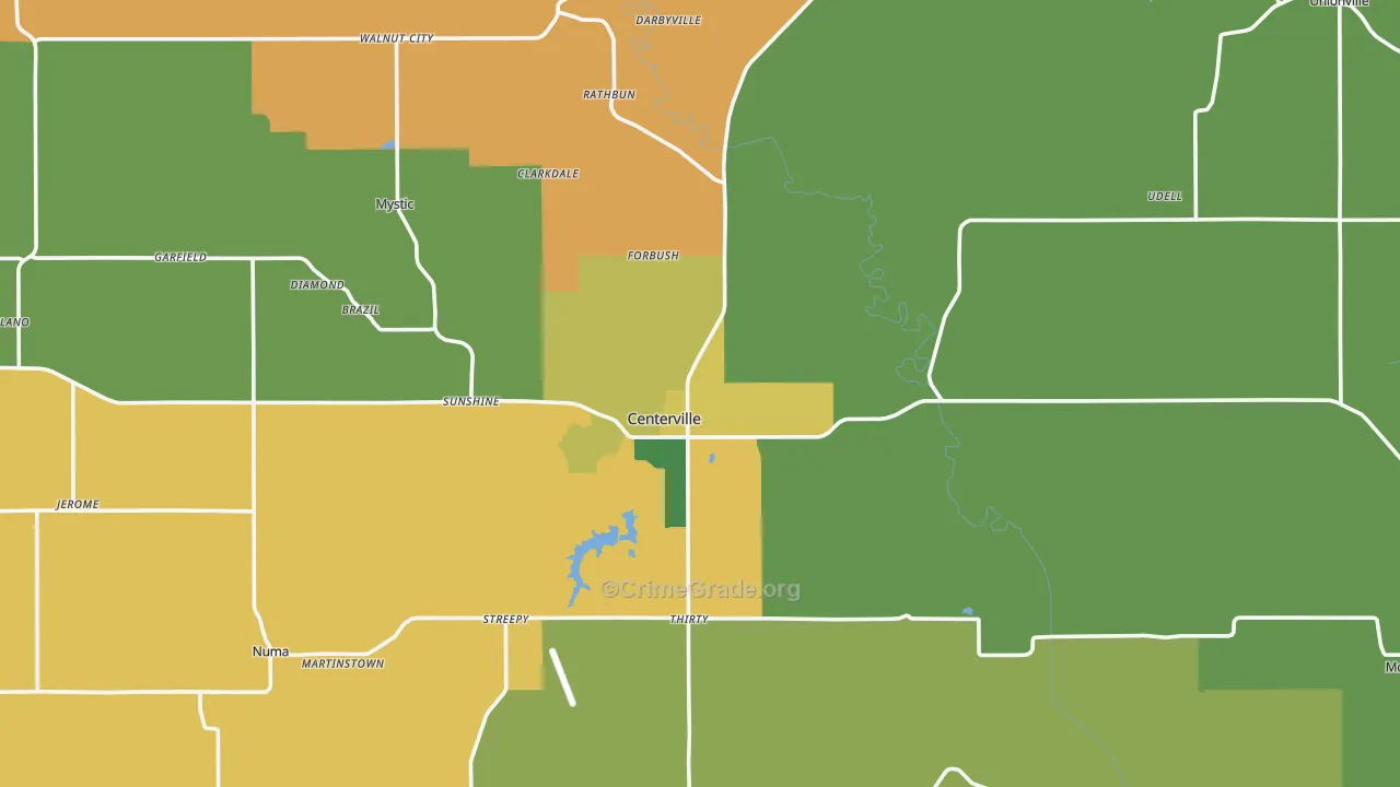 Appanoose County, IA Map of Burglary Rates