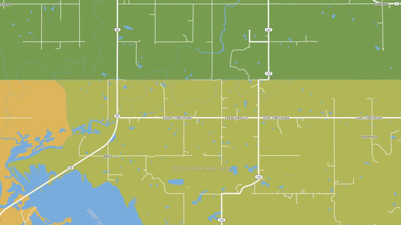 Apple, OK Map of Burglary Rates
