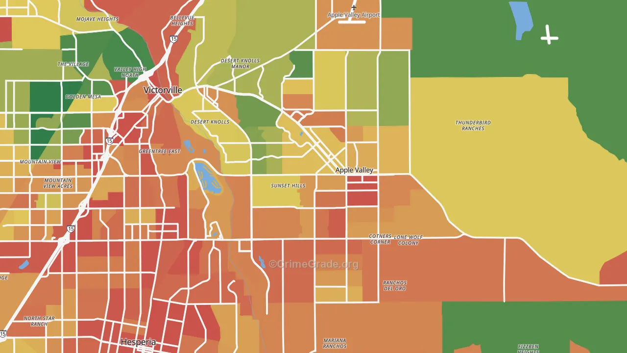 Apple Valley, CA Map of Burglary Rates