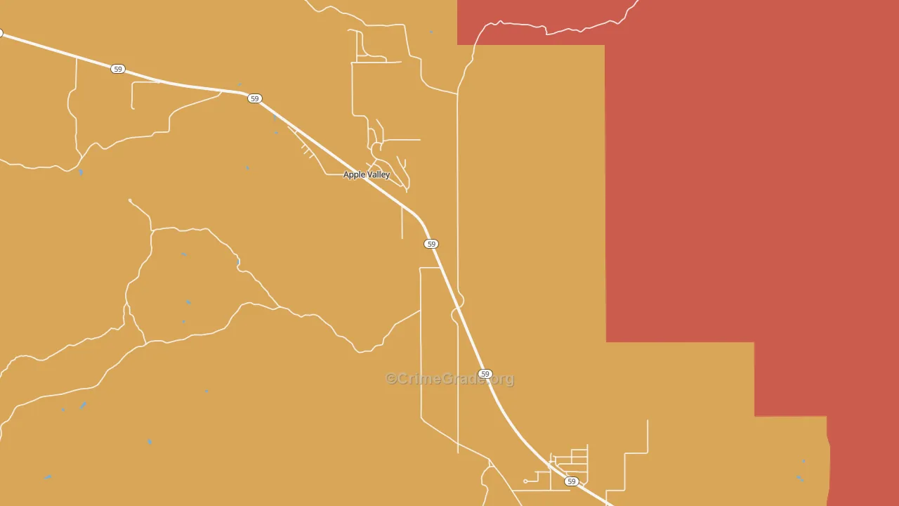 Apple Valley, UT Map of Burglary Rates