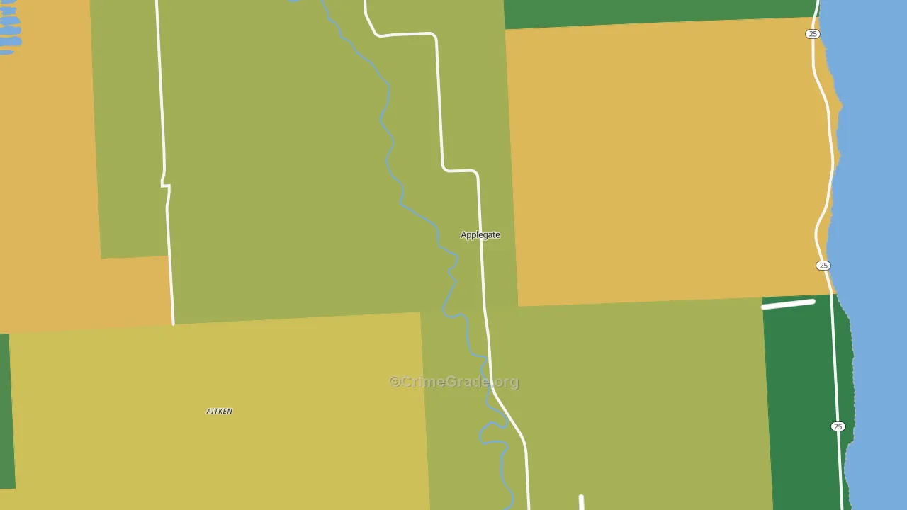 Applegate, MI Map of Burglary Rates