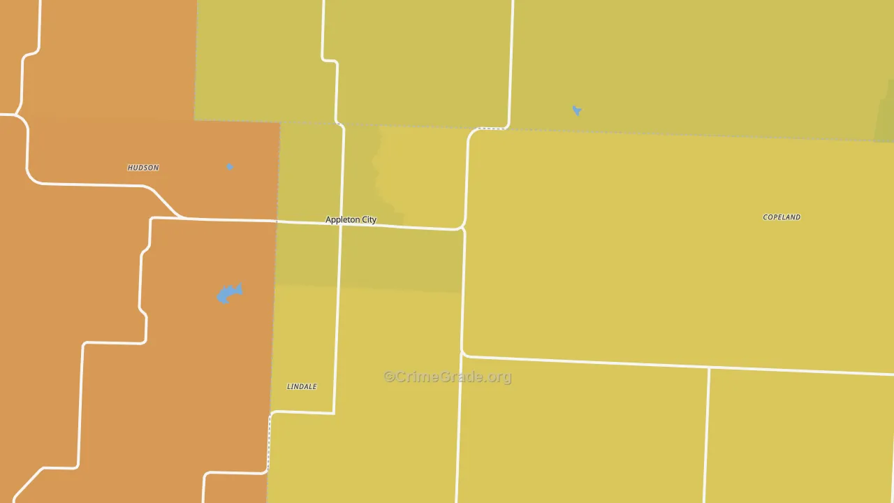 Appleton City, MO Map of Burglary Rates